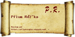 Pflum Réka névjegykártya