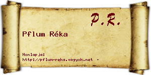 Pflum Réka névjegykártya